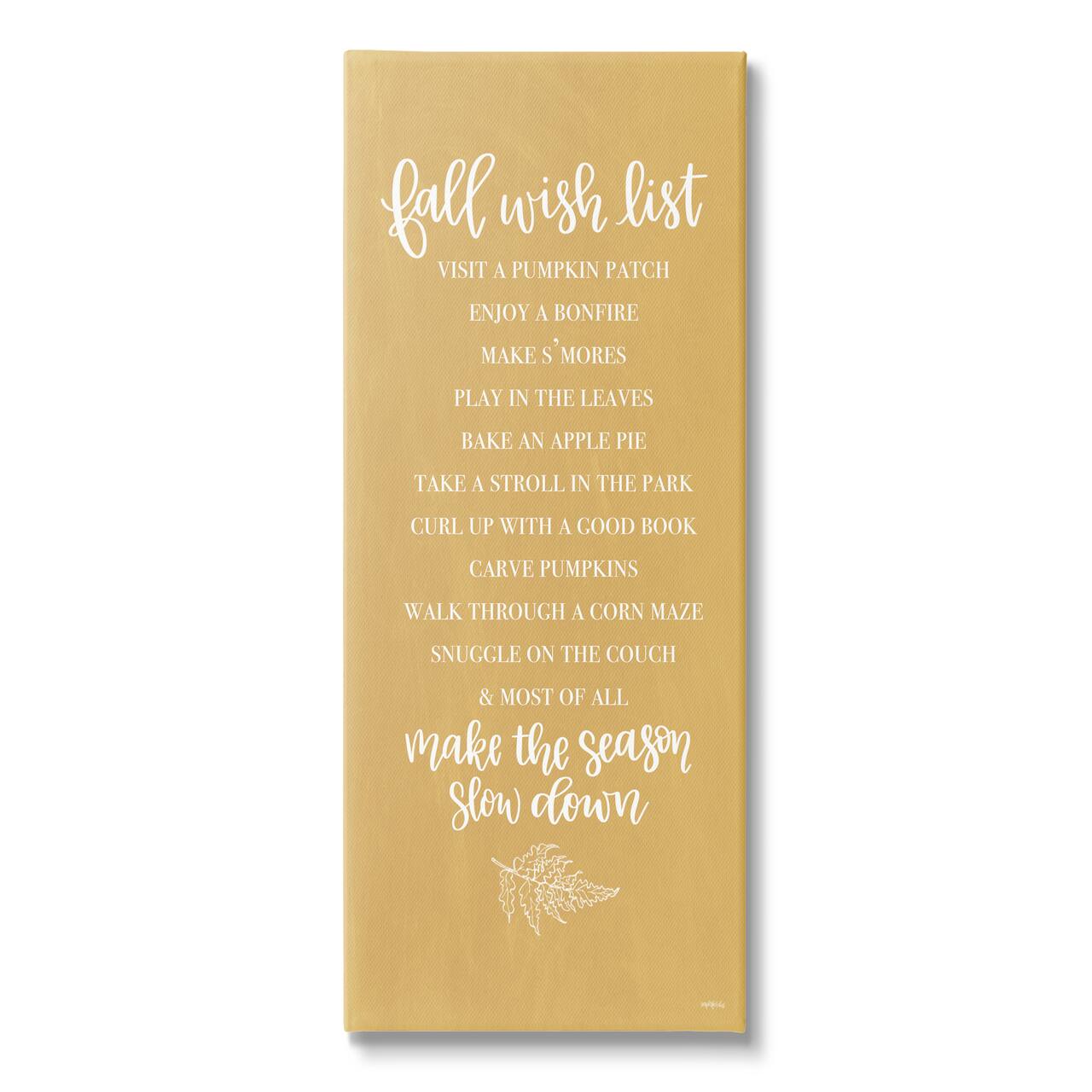 Stupell Industries Tan Fall Wish List Canvas Wall Art